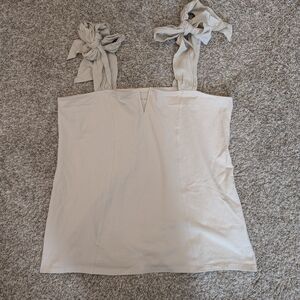 Torrid Cream Sleeveless Top With Adjustable Bow Straps Size 3XL